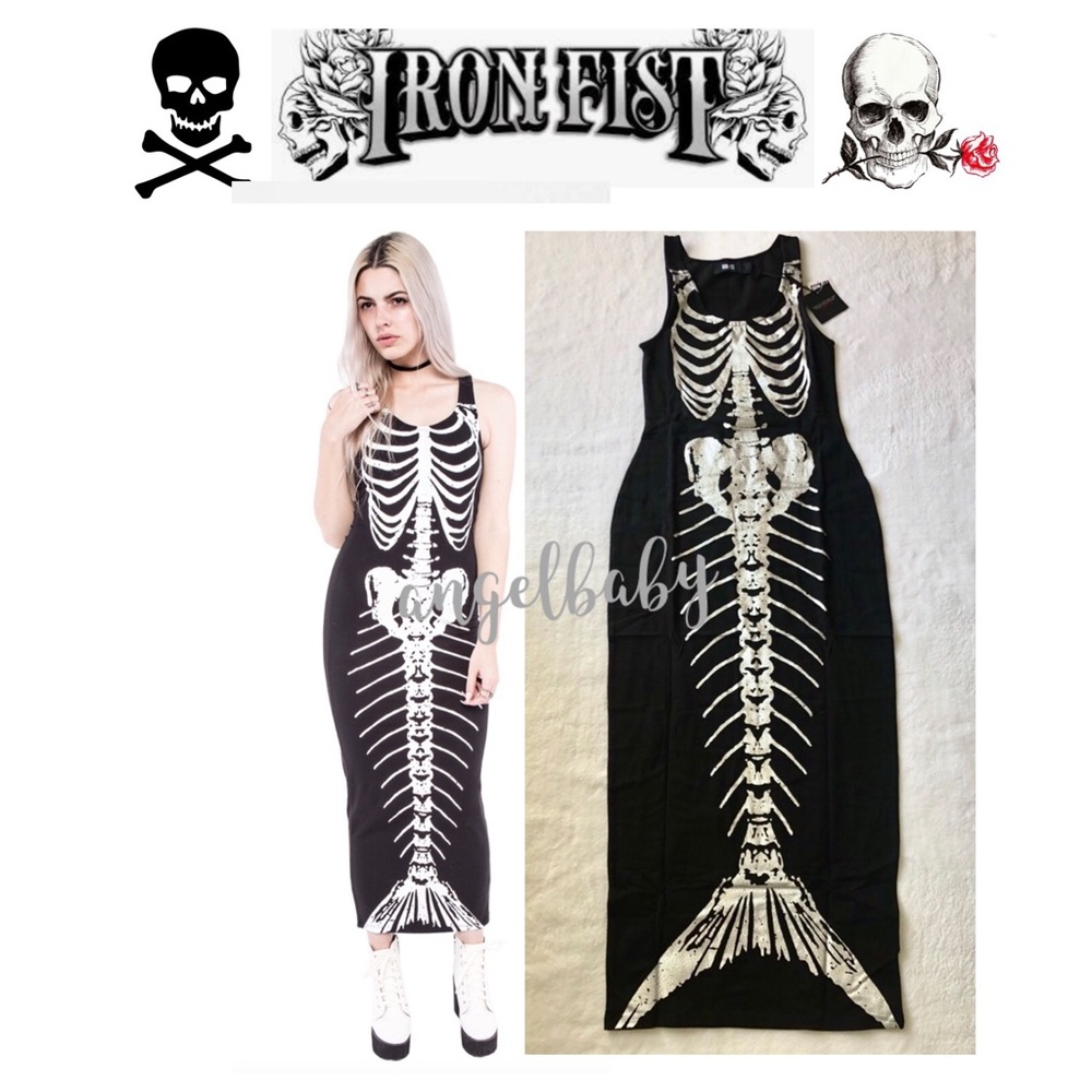 Iron Fist Bone Deep Iridescent Maxi Dress in Black!